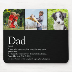 Best Ever Dad Father Definition Photo Black Mouse Mat