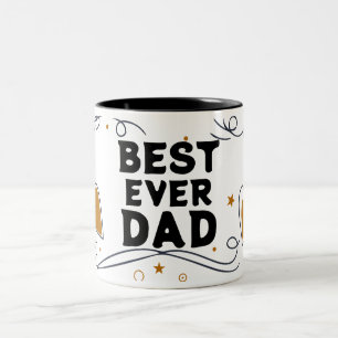 Best Ever Dad - Stylish Fathers Day Two-Tone Coffee Mug
