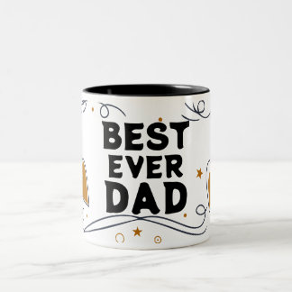Best Ever Dad - Stylish Fathers Day Two-Tone Coffee Mug