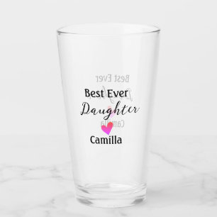 Best ever daughter add name dad mum daughter day l glass