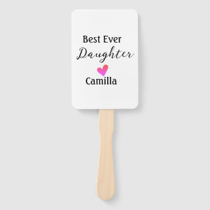 Best ever daughter add name dad mum daughter day l hand fan