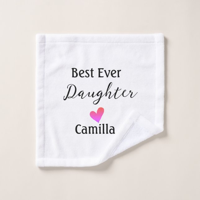 Best ever daughter add name dad mum daughter day l wash cloth (Wash Cloth)