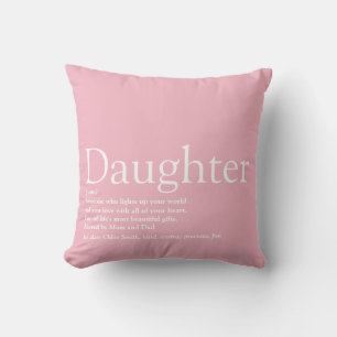 Best Ever Daughter Definition Girly Pink Cushion