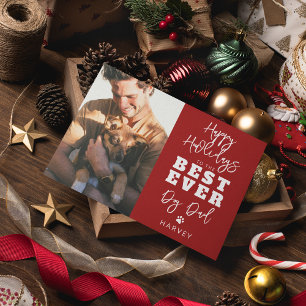 Best Ever Dog Dad   Photo Holiday Card