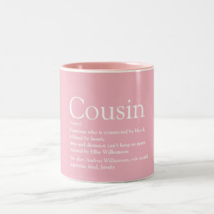 Best Ever Favourite Cousin Definition Pink Two-Tone Coffee Mug