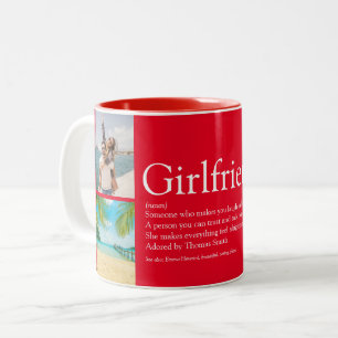 Best Ever Girlfriend Definition 4 Photo Collage Two-Tone Coffee Mug