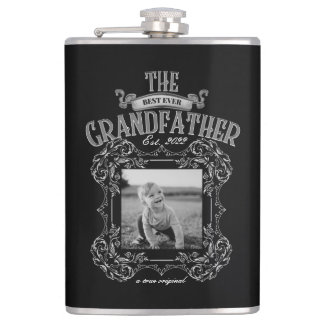 Best Ever Grandfather photo keepsake Hip Flask