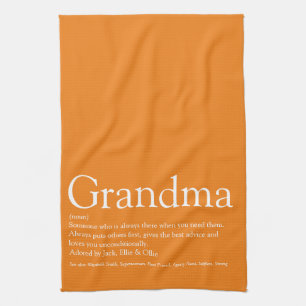 Best Ever Grandma Grandmother Definition Orange Tea Towel