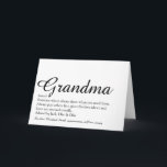Best Ever Grandma Grandmother Definition Script Card<br><div class="desc">Personalise for your special Grandma,  Grandmother,  Granny,  Nan,  Nanny or Abuela to create a unique gift for birthdays,  Christmas,  mother's day or any day you want to show how much she means to you. A perfect way to show her how amazing she is every day. Designed by Thisisnotme©</div>