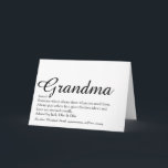 Best Ever Grandma Grandmother Definition Script Card<br><div class="desc">Personalise for your special Grandma,  Grandmother,  Granny,  Nan,  Nanny or Abuela to create a unique gift for birthdays,  Christmas,  mother's day or any day you want to show how much she means to you. A perfect way to show her how amazing she is every day. Designed by Thisisnotme©</div>