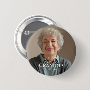Best Ever Grandma Since 20XX Simple Elegant Photo 6 Cm Round Badge