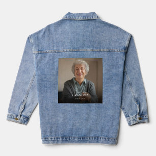 Best Ever Grandma Since 20XX Simple Elegant Photo Denim Jacket