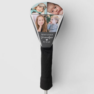 Best Ever Grandpa By Par Photo Collage Heart Golf Head Cover