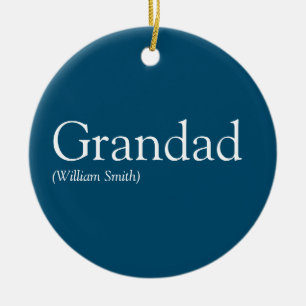 Best Ever Grandpa, Grandad, Papa Definition Blue Ceramic Tree Decoration