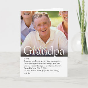 Best Ever Grandpa, Grandad, Papa Definition Photo Card