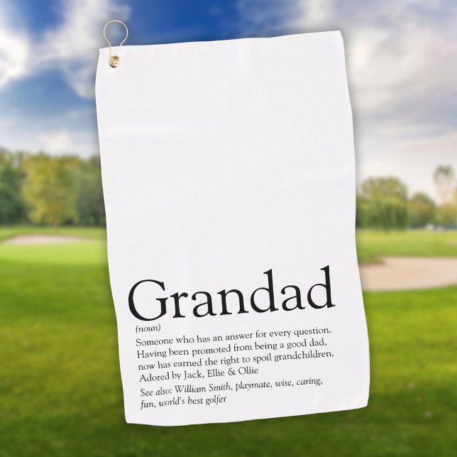 Best Ever Grandpa Grandfather Ever Definition Golf Towel (Best Ever Grandpa Grandfather Ever Definition Golf Towel)