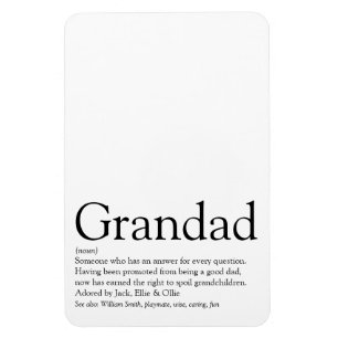 Best Ever Grandpa, Grandfather, Papa Definition Magnet