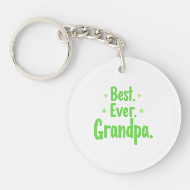 Best Ever Grandpa Keychain – Custom Gift for Him (Front)