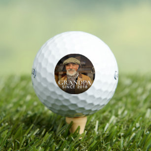 Best Ever Grandpa Since 20XX Simple Elegant Photo Golf Balls