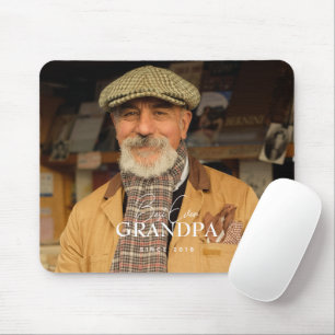 Best Ever Grandpa Since 20XX Simple Elegant Photo Mouse Mat