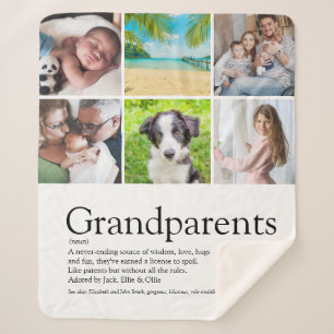 Best Ever Grandparents Definition 6 Photo Sherpa Blanket