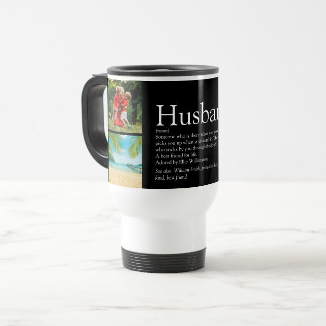 Best Ever Husband Definition Photo Collage Travel Mug (Front Left)