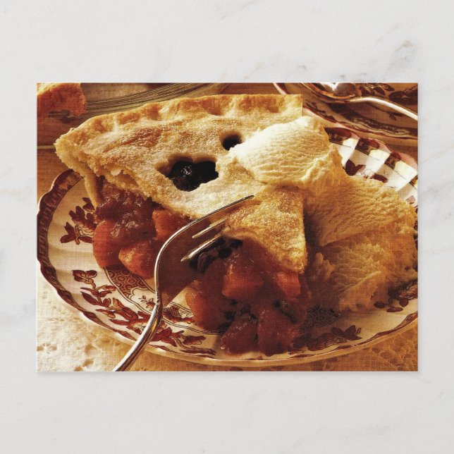 Best Ever Mincemeat Peach Pie Recipe Postcard (Front)