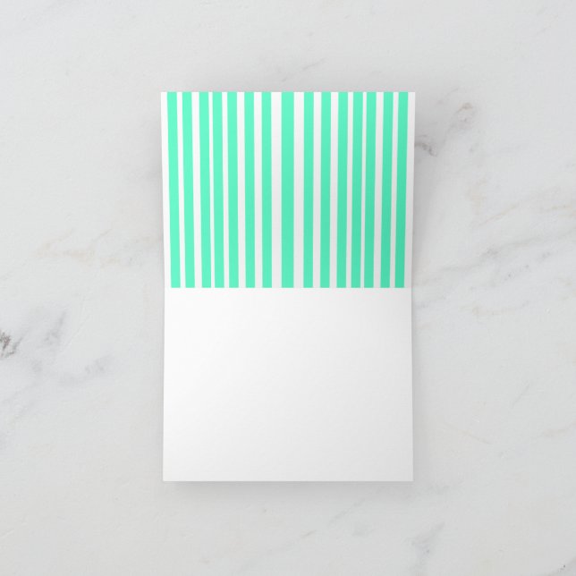 Best ever mom green stripped pattern pastel neon  thank you card (Inside)