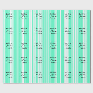 Best ever mom green stripped pattern pastel neon  wrapping paper
