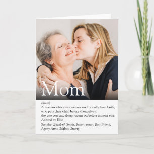 Best Ever Mum, Mum, Mother Definition Photo Card