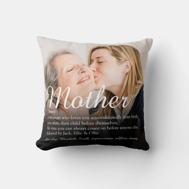 Best Ever Mum, Mum, Mother Definition Photo Cushion (Front)