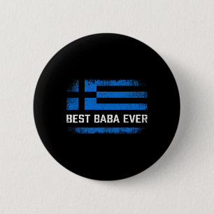 Best Ever Retro Greece Flag Fathers Day Greek Dad 6 Cm Round Badge