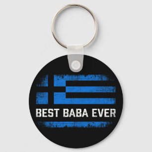 Best Ever Retro Greece Flag Fathers Day Greek Dad Key Ring
