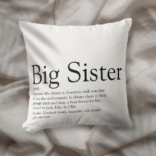 Best Ever Sister Definition Black And White Modern Cushion