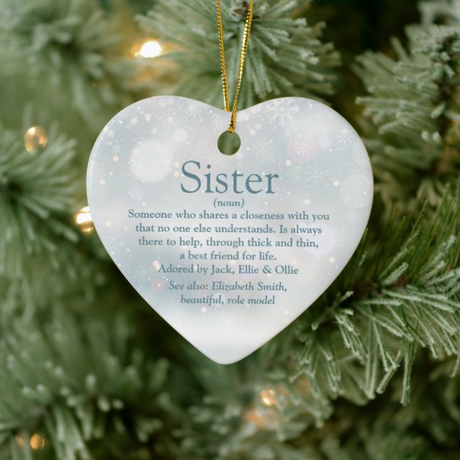 Best Ever Sister Definition Merry Christmas Ceramic Tree Decoration (Tree)
