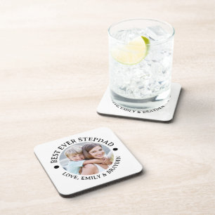 BEST EVER STEPDAD Photo Personalised Coaster