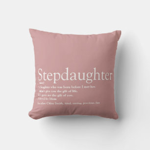 Best Ever Stepdaughter Definition Girly Pink Cushion