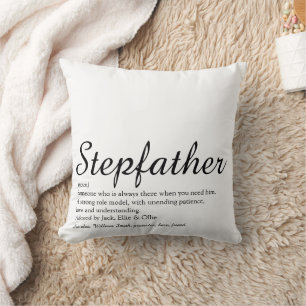Best Ever Stepfather, Stepdad Definition Script Cushion