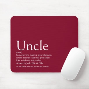 Best Ever Uncle Funcle Definition Modern Burgundy Mouse Mat