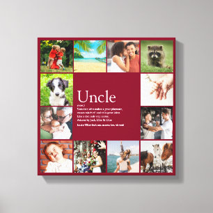 Best Ever Uncle Quote Fun Cool Photo Collage Canvas Print