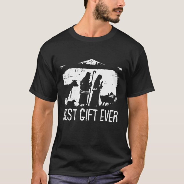 Best Ever Xmas Cool Jesus Nativity Scene Christian T-Shirt (Front)