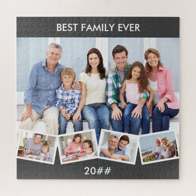 Best Family Ever ZigZag Photo Collage Jigsaw Puzzle (Horizontal)