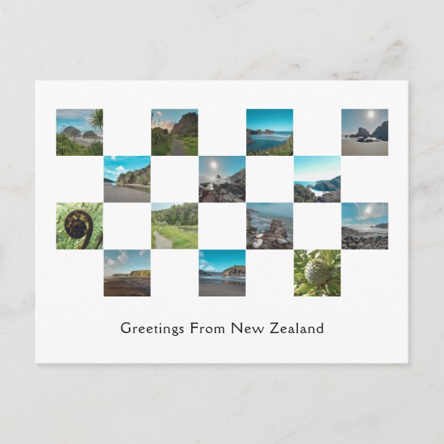 Best Family Holiday Chequered Photo Gallery Postcard (Front)