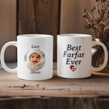 Best Farfar Ever - Personalised Photo Yule Heart