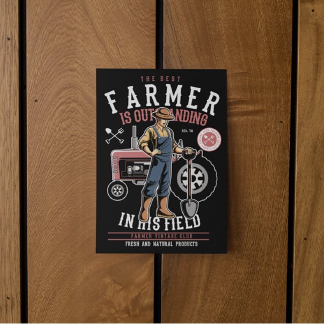 Best Farmer Vintage Mancave Postcard (vintage farmer farming postcard)