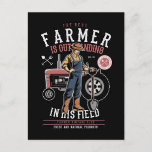 Best Farmer Vintage Mancave Postcard