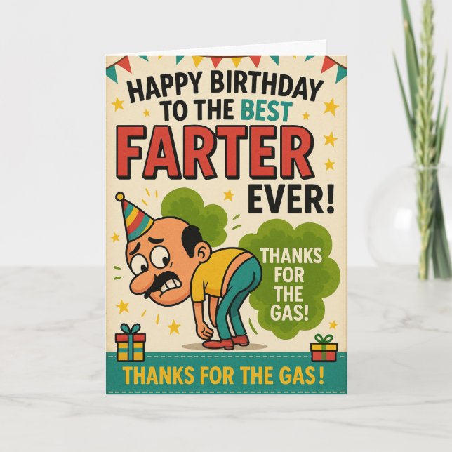Best Farter Ever Thanks for the Gas! Card (Front)