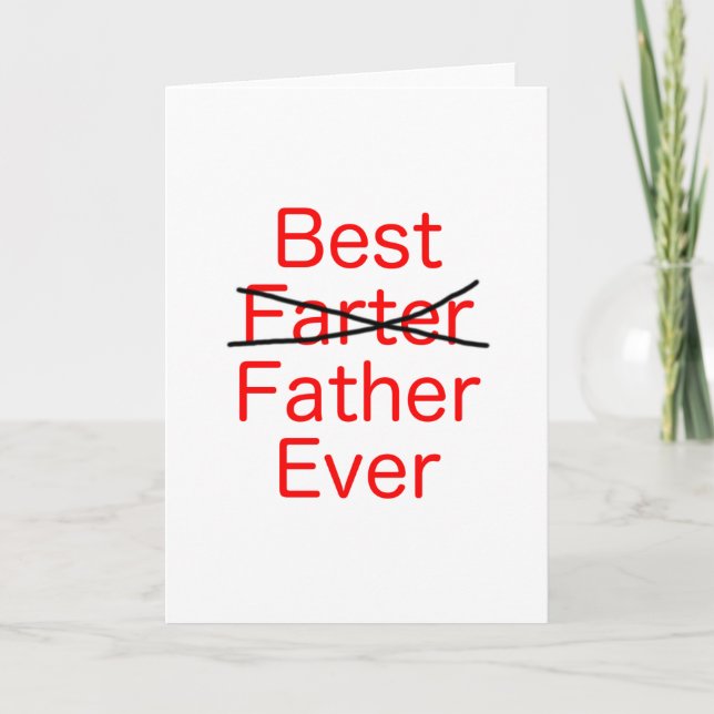 Best Farter Father Ever Black Blue Red Card (Front)