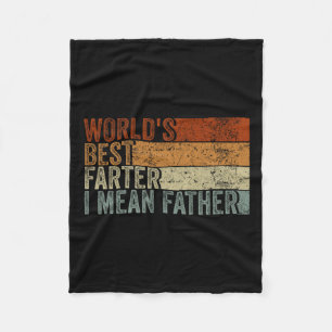 Best Farter I Mean Father Men Vintage Fathers Day Fleece Blanket