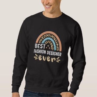 Best Fashion Designer Ever Leopard Rainbow Mum Sweatshirt
